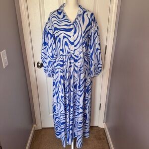The Lulo Project Zebra Dunes Blue Maxi